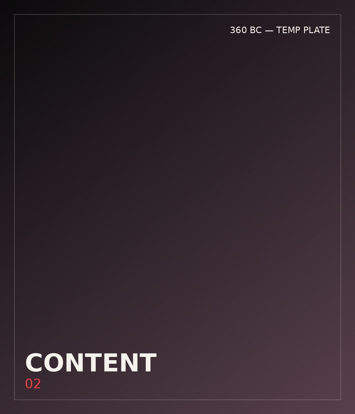 Content creation — placeholder, to be replaced with 360 BC footage